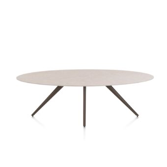 Xooon eetkamertafel SALUTI ellips 240x110 cm (4-poot steelbrown) light sand