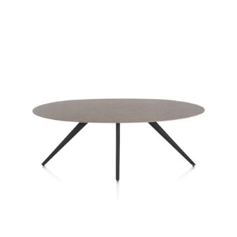 Xooon eetkamertafel SALUTI ellips 210x105 cm (4-poot rough off black) lava