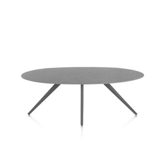 Xooon eetkamertafel SALUTI ellips 210x105 cm (4-poot grafiet) antraciet