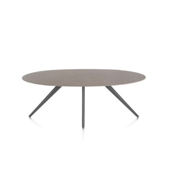 Xooon eetkamertafel SALUTI ellips 210x105 cm (4-poot grafiet) lava
