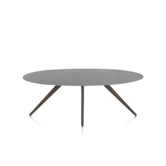 Xooon eetkamertafel SALUTI ellips 210x105 cm (4-poot steelbrown) antraciet