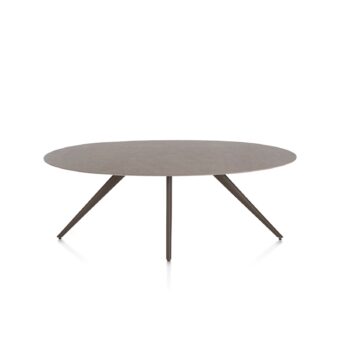 Xooon eetkamertafel SALUTI ellips 210x105 cm (4-poot steelbrown) lava