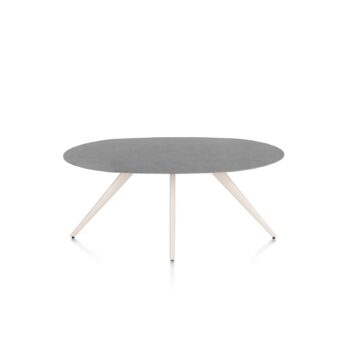 Xooon eetkamertafel SALUTI ellips 180x105 cm (4-poot creme) antraciet