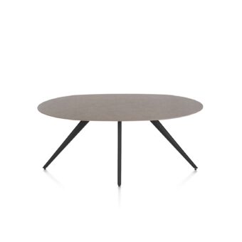 Xooon eetkamertafel SALUTI ellips 180x105 cm (4-poot rough off black) lava