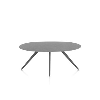 Xooon eetkamertafel SALUTI ellips 180x105 cm (4-poot grafiet) antraciet