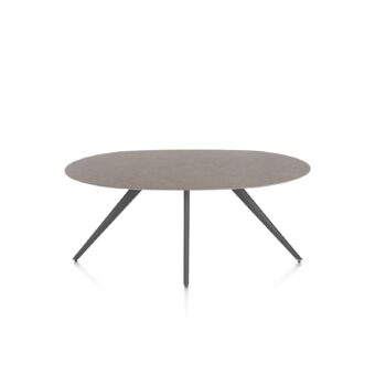 Xooon eetkamertafel SALUTI ellips 180x105 cm (4-poot grafiet) lava