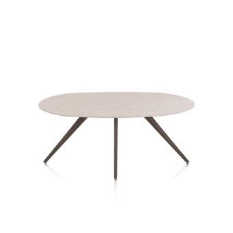 Xooon eetkamertafel SALUTI ellips 180x105 cm (4-poot steelbrown) light sand