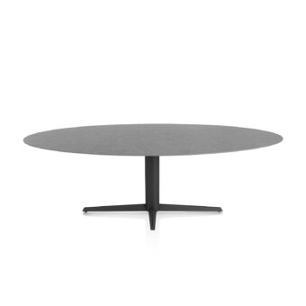 Xooon eetkamertafel SALUTI ellips 240x110 cm (teenpoot rough off black) antraciet