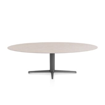 Xooon eetkamertafel SALUTI ellips 240x110 cm (teenpoot grafiet) light sand