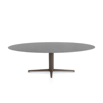 Xooon eetkamertafel SALUTI ellips 240x110 cm (teenpoot steelbrown) antraciet