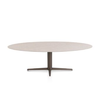 Xooon eetkamertafel SALUTI ellips 240x110 cm (teenpoot steelbrown) light sand