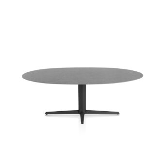 Xooon eetkamertafel SALUTI ellips 210x105 cm (teenpoot rough off black) antraciet