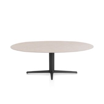 Xooon eetkamertafel SALUTI ellips 210x105 cm (teenpoot rough off black) light sand