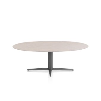 Xooon eetkamertafel SALUTI ellips 210x105 cm (teenpoot grafiet) light sand