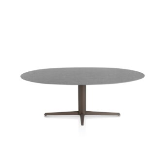 Xooon eetkamertafel SALUTI ellips 210x105 cm (teenpoot steelbrown) antraciet