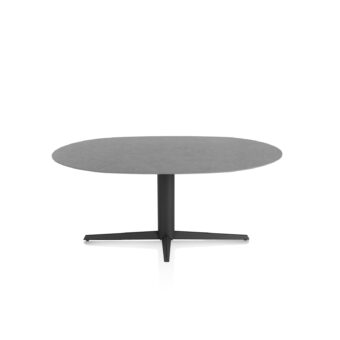 Xooon eetkamertafel SALUTI ellips 180x105 cm (teenpoot rough off black) antraciet