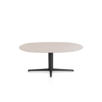 Xooon eetkamertafel SALUTI ellips 180x105 cm (teenpoot rough off black) light sand