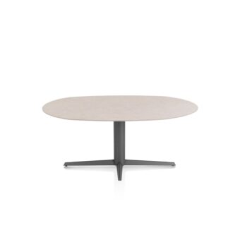Xooon eetkamertafel SALUTI ellips 180x105 cm (teenpoot grafiet) light sand