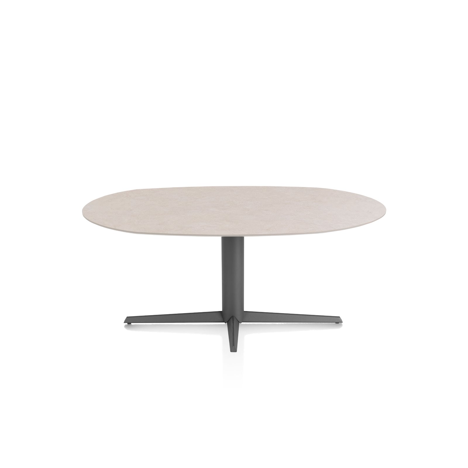 Xooon eetkamertafel SALUTI ellips 180×105 cm (teenpoot grafiet) light sand