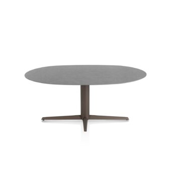 Xooon eetkamertafel SALUTI ellips 180x105 cm (teenpoot steelbrown) antraciet