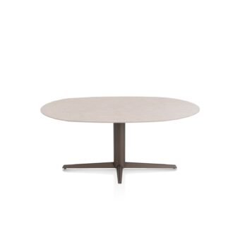 Xooon eetkamertafel SALUTI ellips 180x105 cm (teenpoot steelbrown) light sand